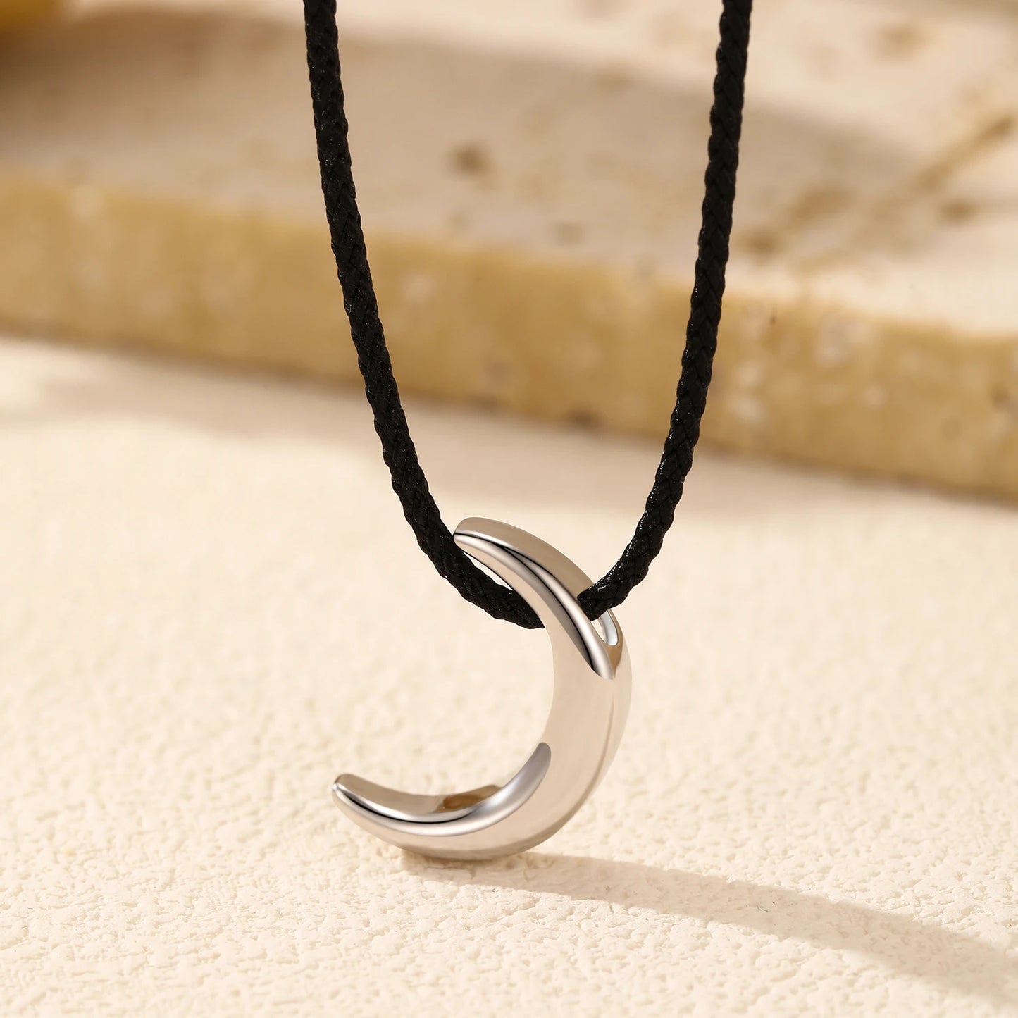 Simple Moon Long Chain Necklace