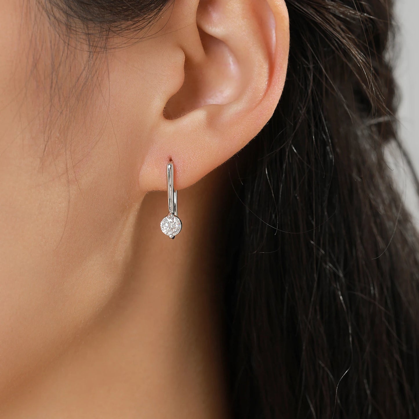 Moissanite Straight Drop Earrings