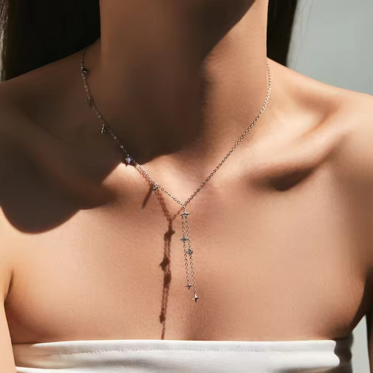 Delicate Twinkle Stars Y-Shaped Choker Necklace