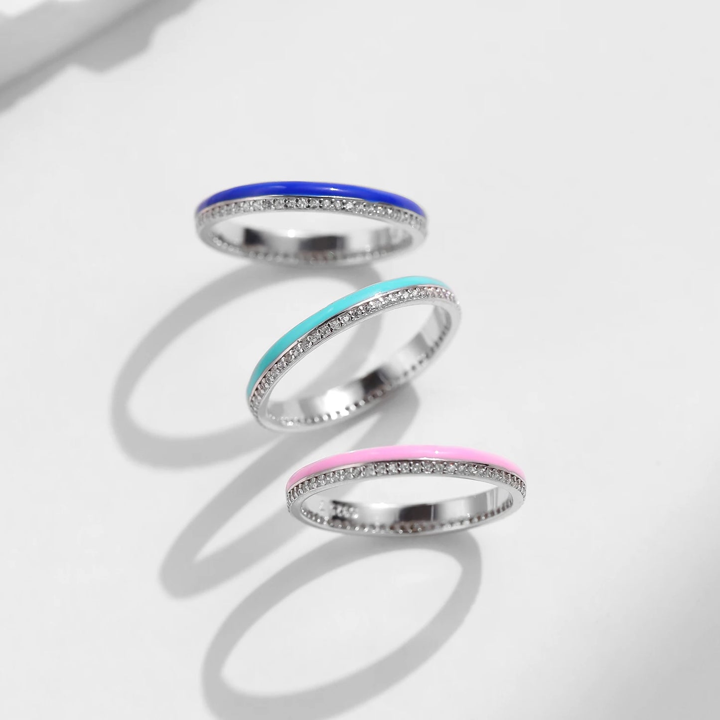 9 Styles Colorful Enamel Stackable Rings