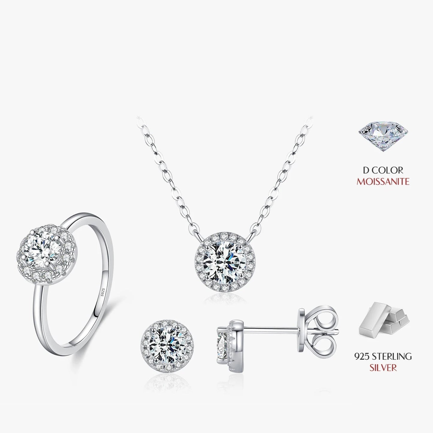 Round Moissanite Set