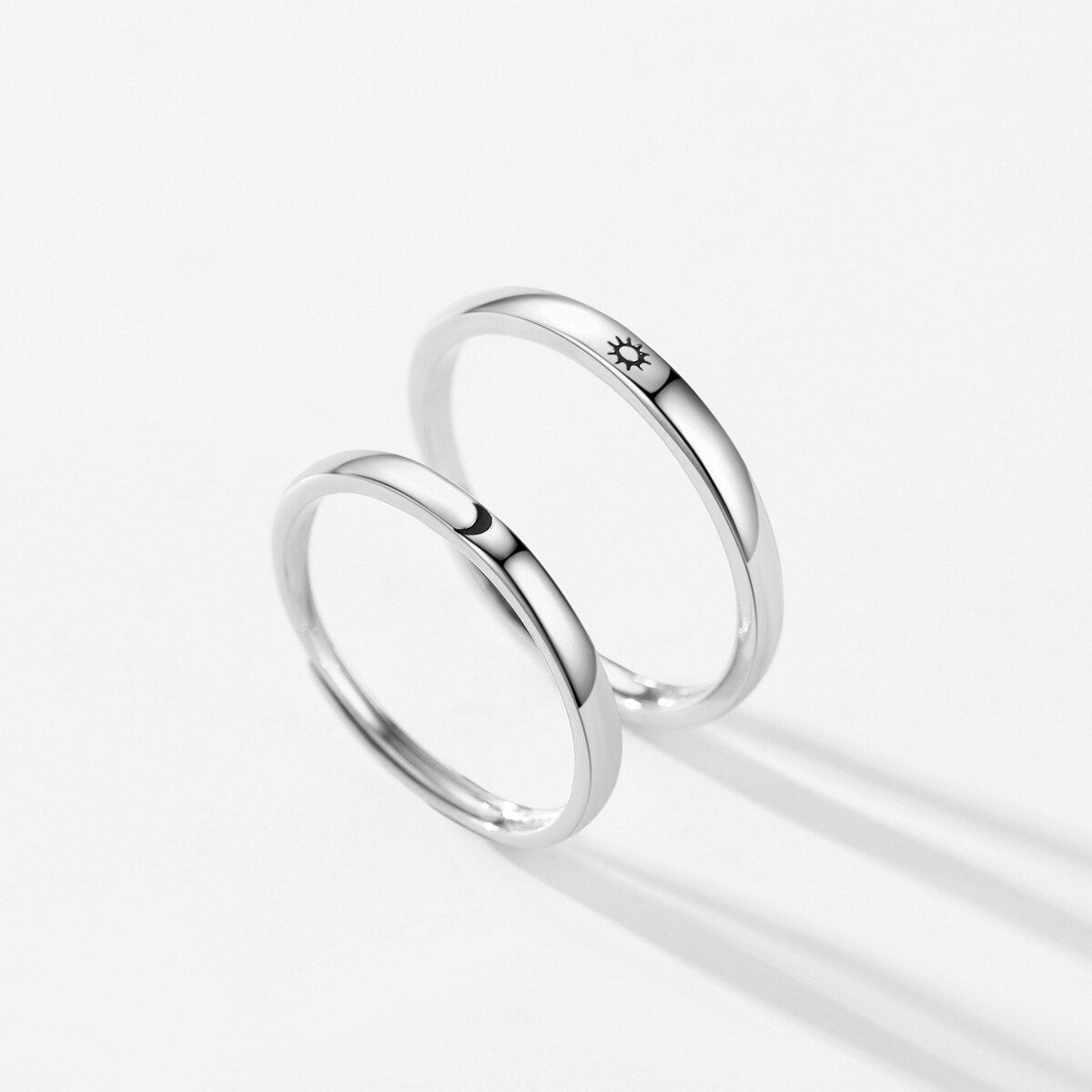 Romantic Moon Sun Rings For Couple