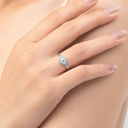 Trendy Blue Eye Turquoise Ring