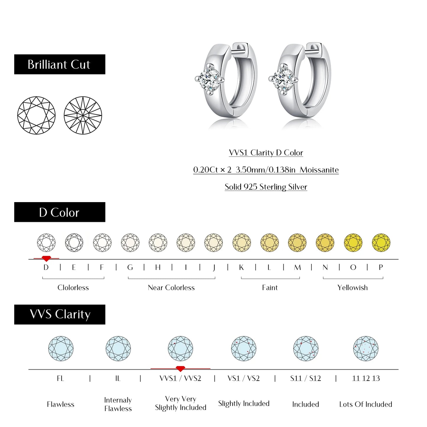 Moissanite Hoop Earrings