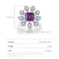 Luxury Ascher Cut Violet Flower Ring