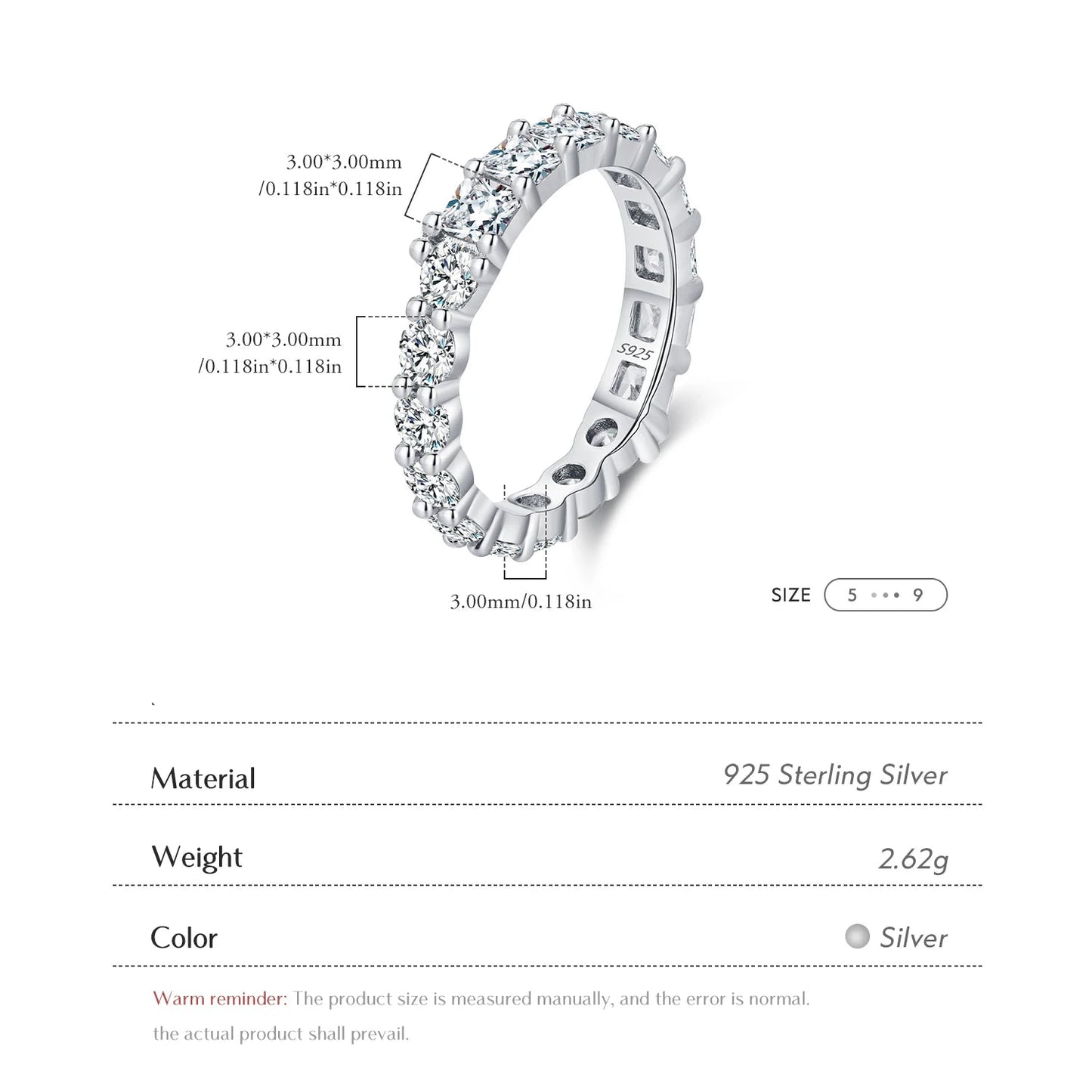 Geometric Water Drop Eternity Band Stackable Ring