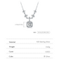 1CT D Color Moissanite   Luxury Halo Charm Necklace
