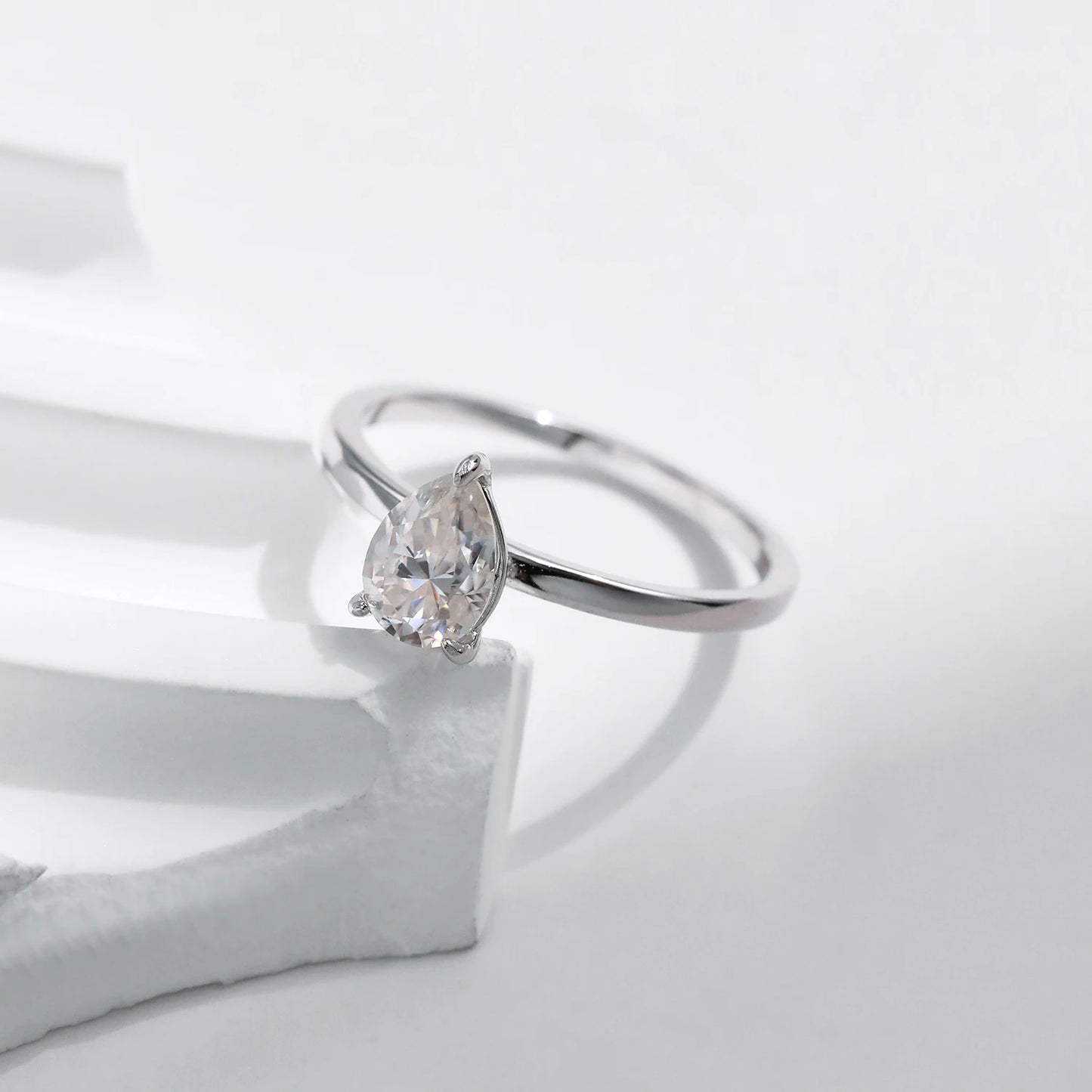 Pear Cut Moissanite Ring