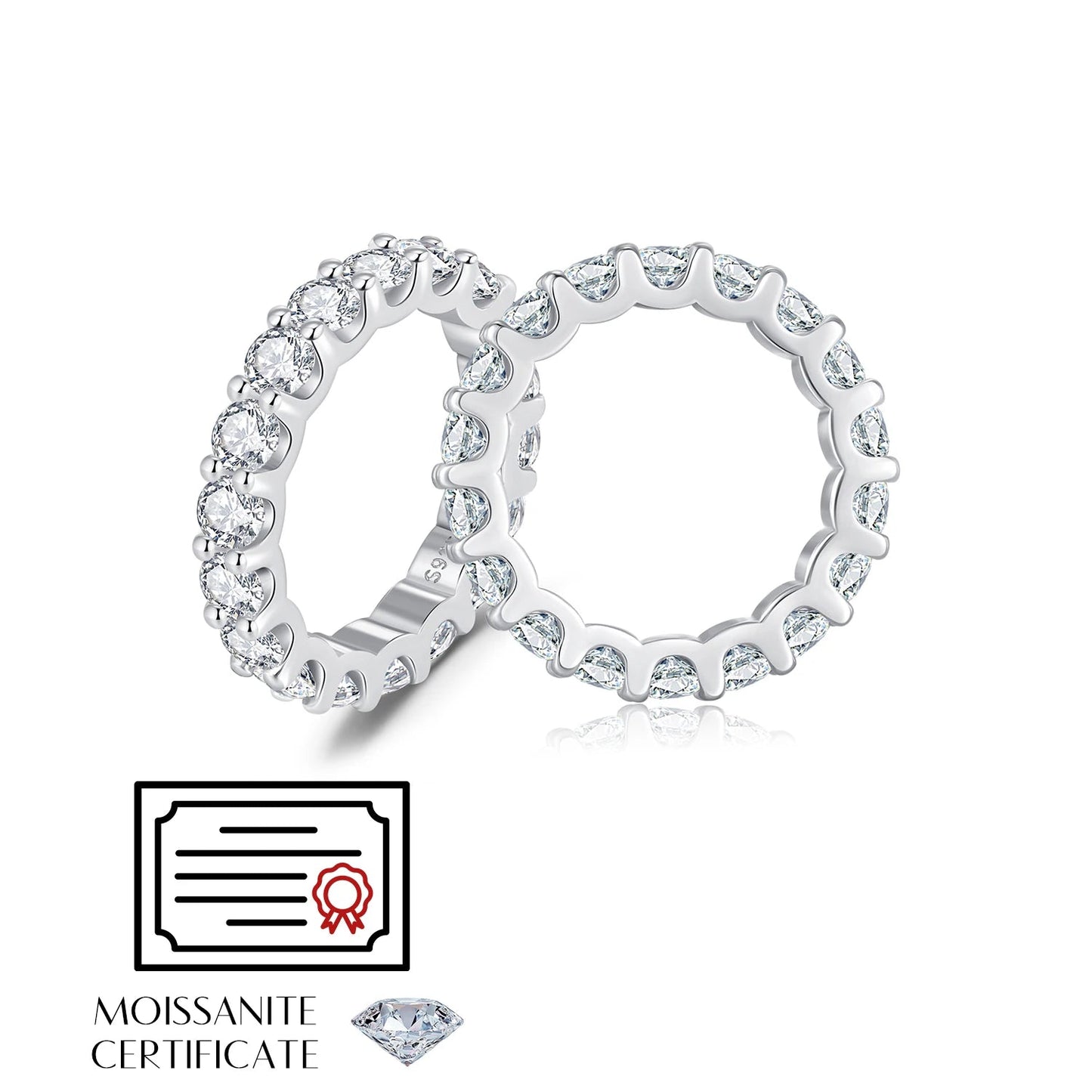 Moissanite Dazzling Round Eternity Band Ring