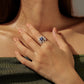 Luxury Ascher Cut Violet Flower Ring