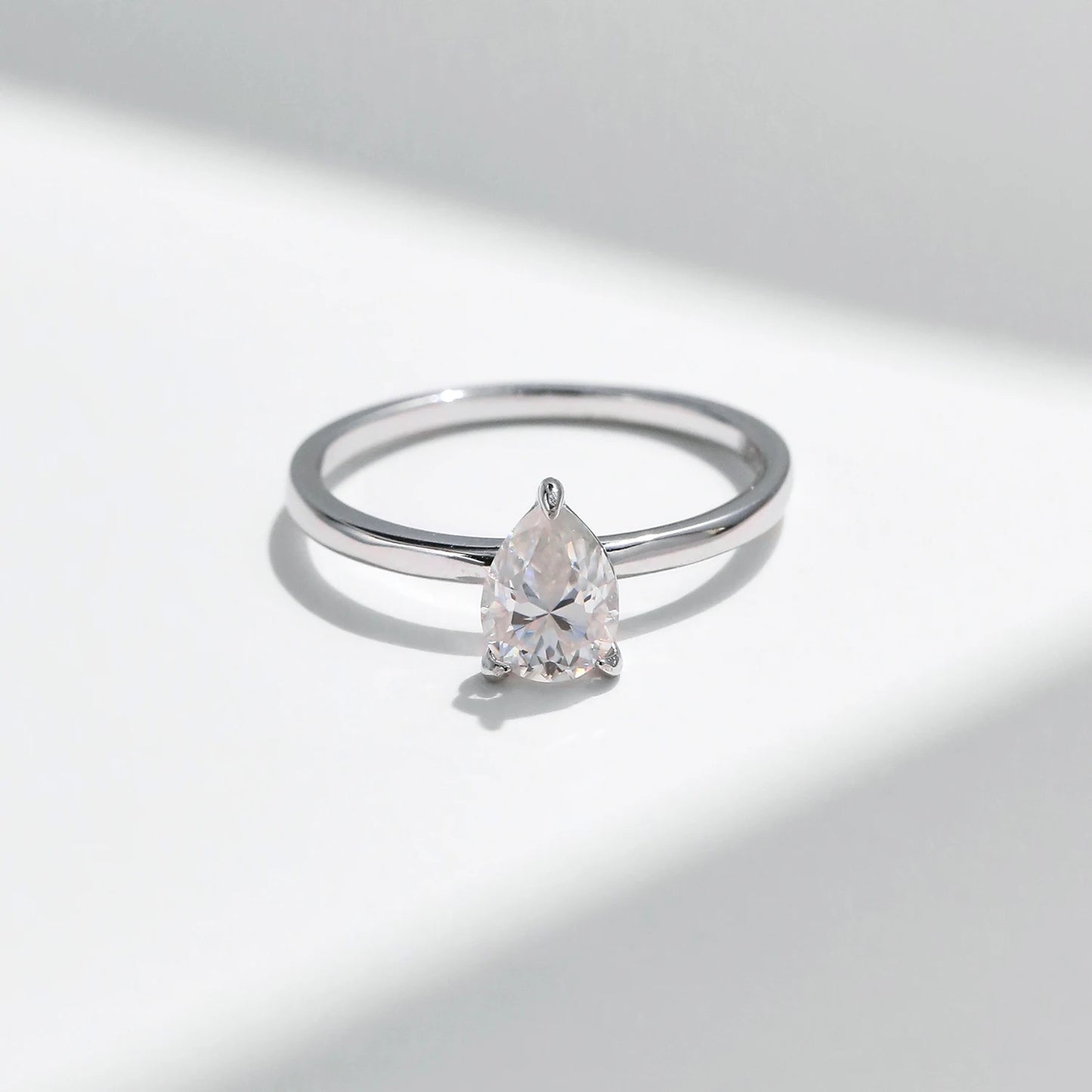 Pear Cut Moissanite Ring