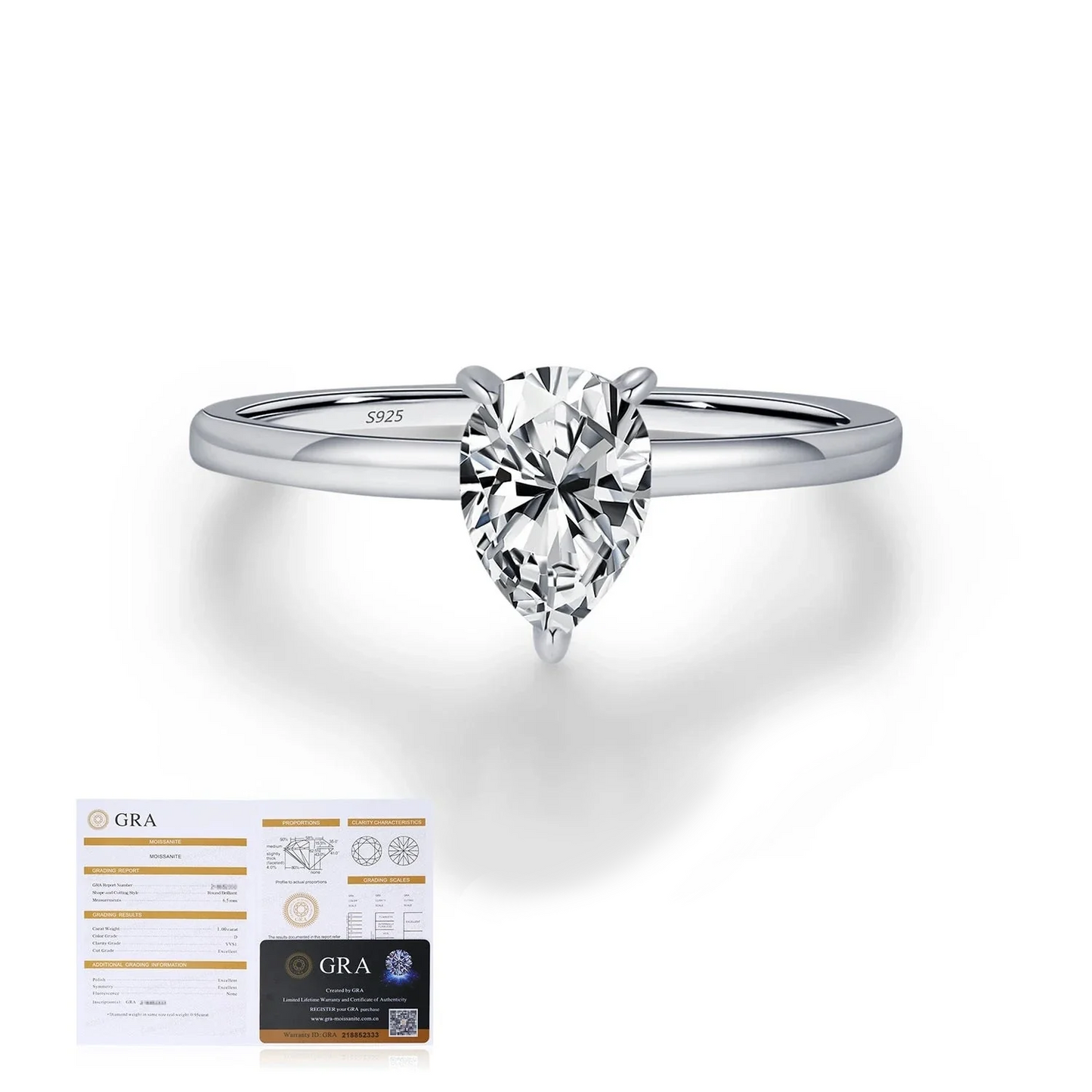 Pear Cut Moissanite Ring