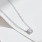 1 Carat Square Cushion Cut Halo Moissanite Necklace