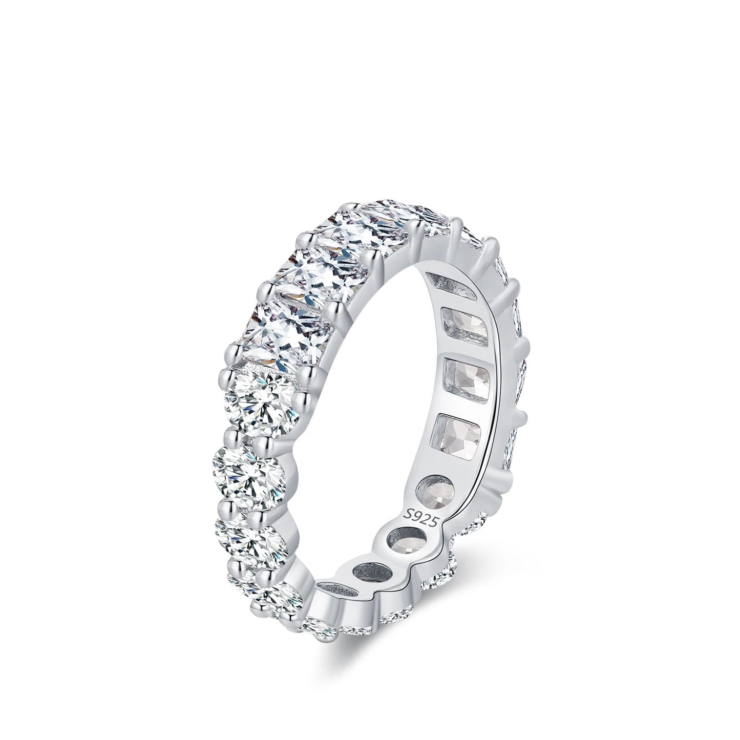 Geometric Water Drop Eternity Band Stackable Ring