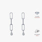 VVS1 Clarity D Color Moissanite  Link Chain Earrings