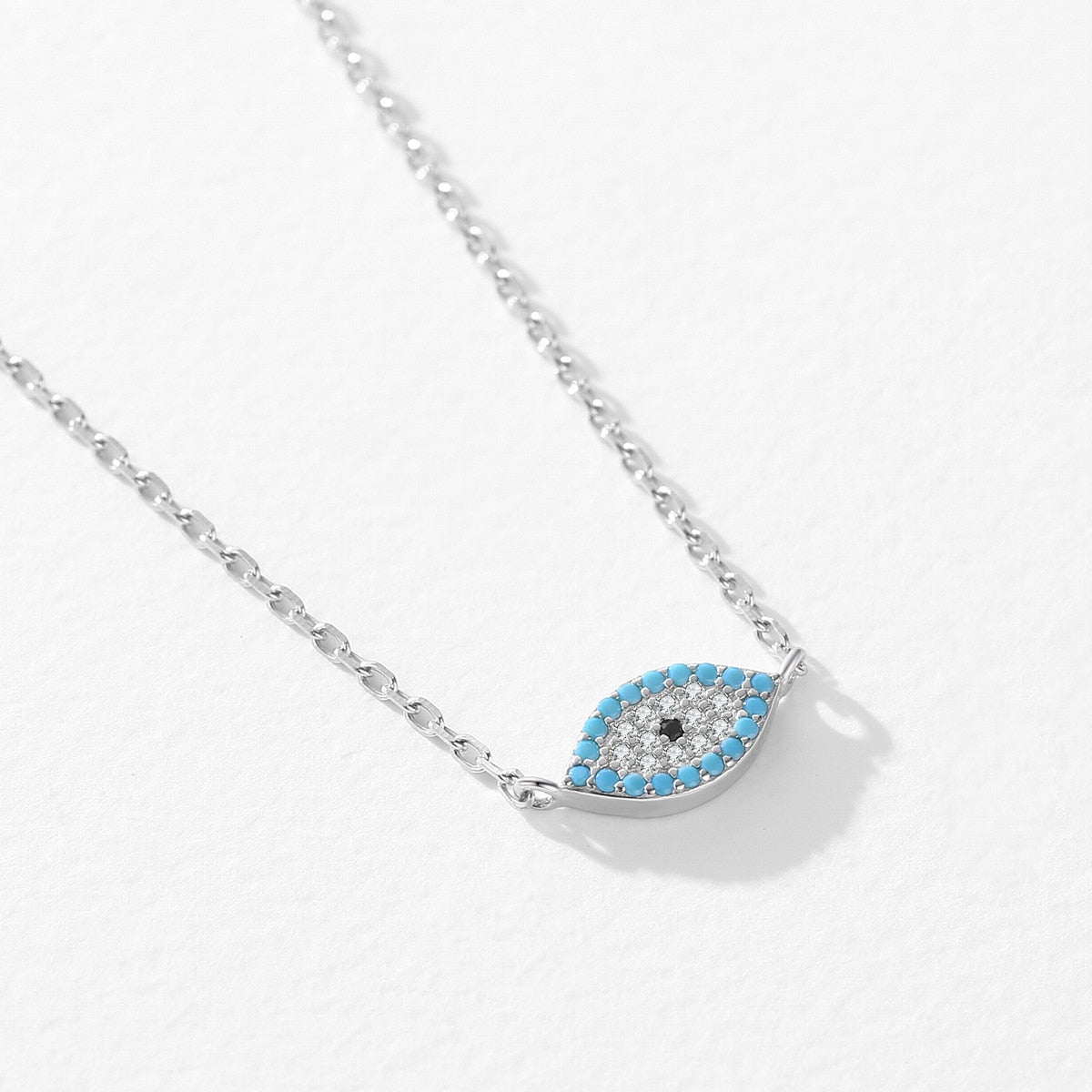 Natural Stones Blue Turquoise Eye Necklace