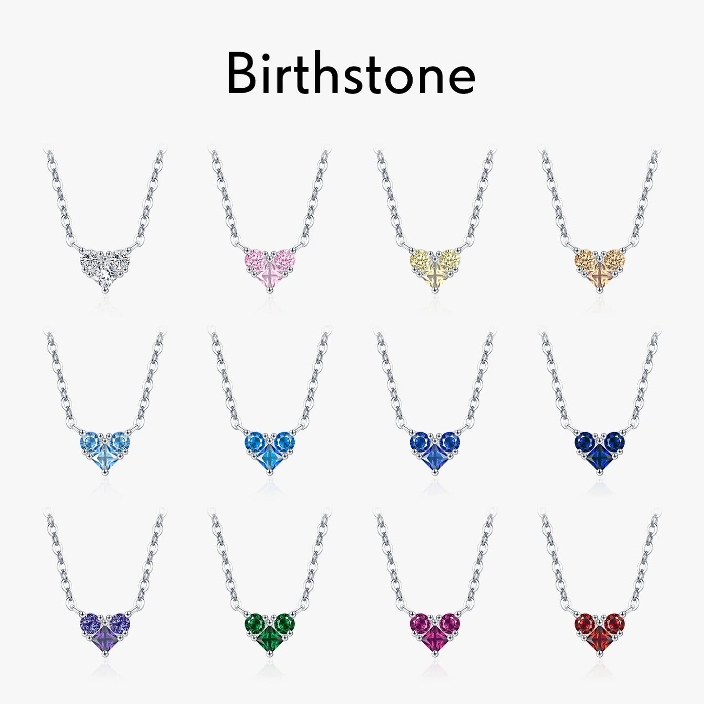 Hearts Birthstone Necklace