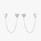 Double Hearts Chain Tassel Earrings