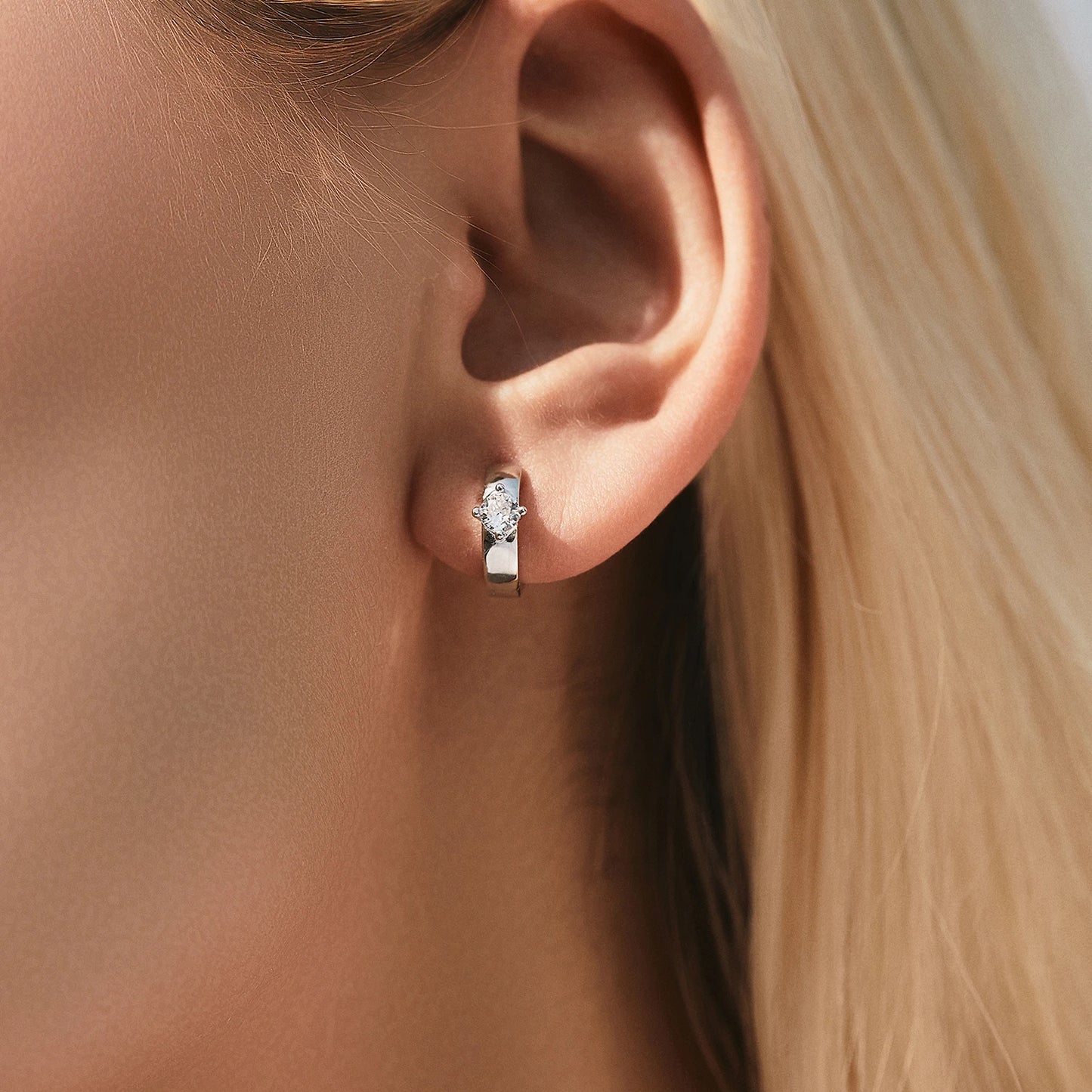 Moissanite Hoop Earrings