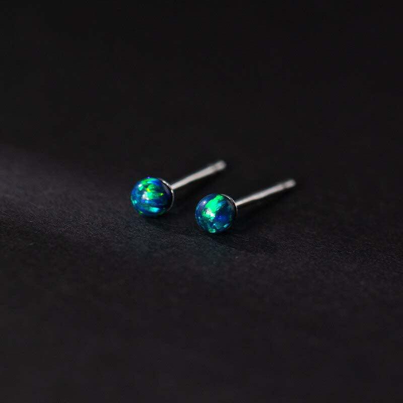 Tiny Opal Stud Earrings