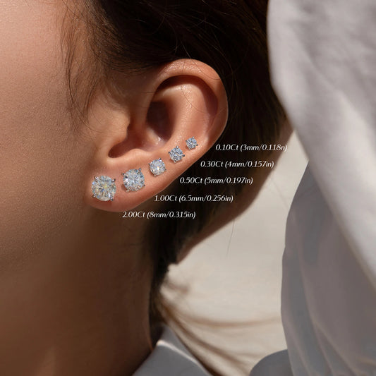 5 Sizes Moissanite Earrings