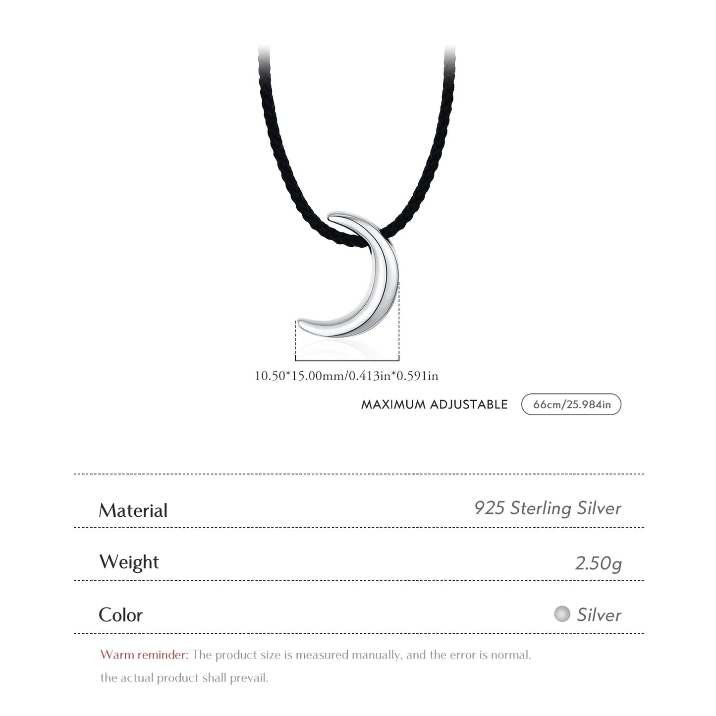 Simple Moon Long Chain Necklace