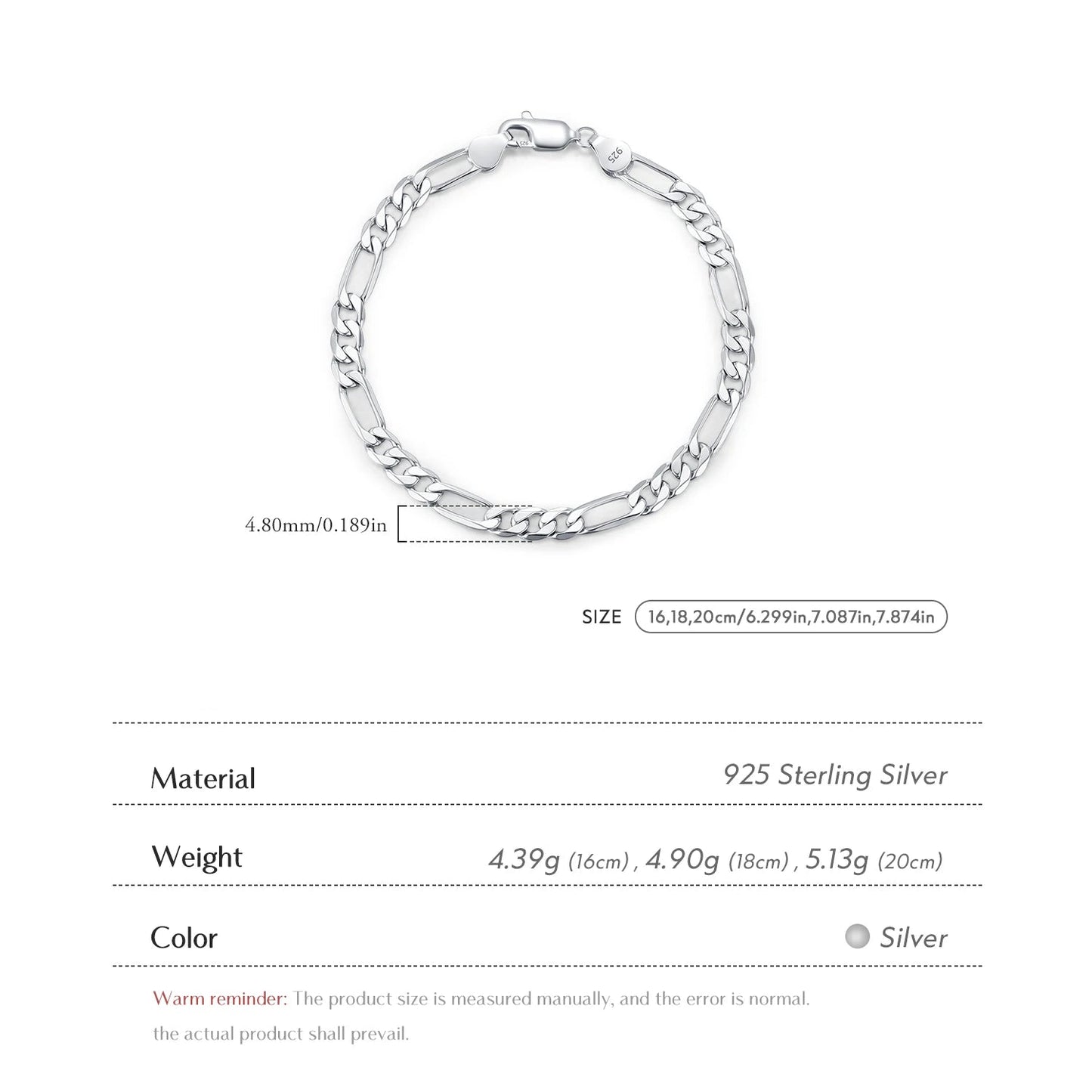 Silver Classic Figaro Bracelet