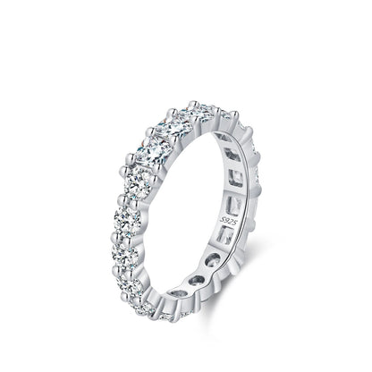 Geometric Water Drop Eternity Band Stackable Ring