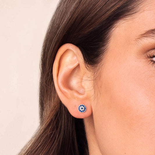 Blue Eyes Stud Earrings