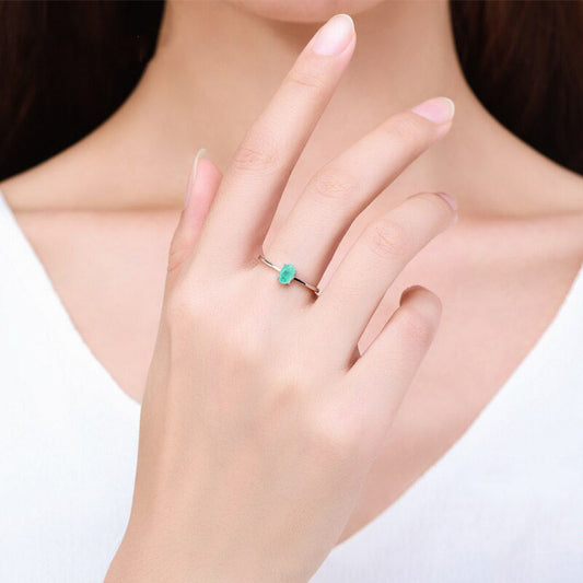 Blue Oval Paraiba Tourmaline Ring - RawaJewels