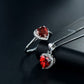 The Red Heart Ring & Necklace Jewelry Set - RawaJewels