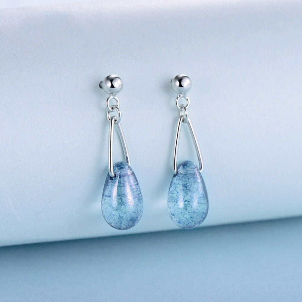 Blue Crystal Sparkling Stud Earrings - RawaJewels