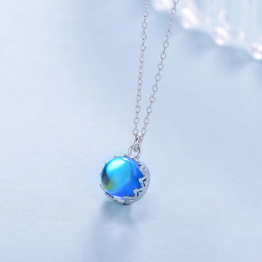 Crystal Blue Crown Necklace - RawaJewels