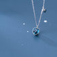 Deep Blue Crystal Romantic Heart Necklace - RawaJewels