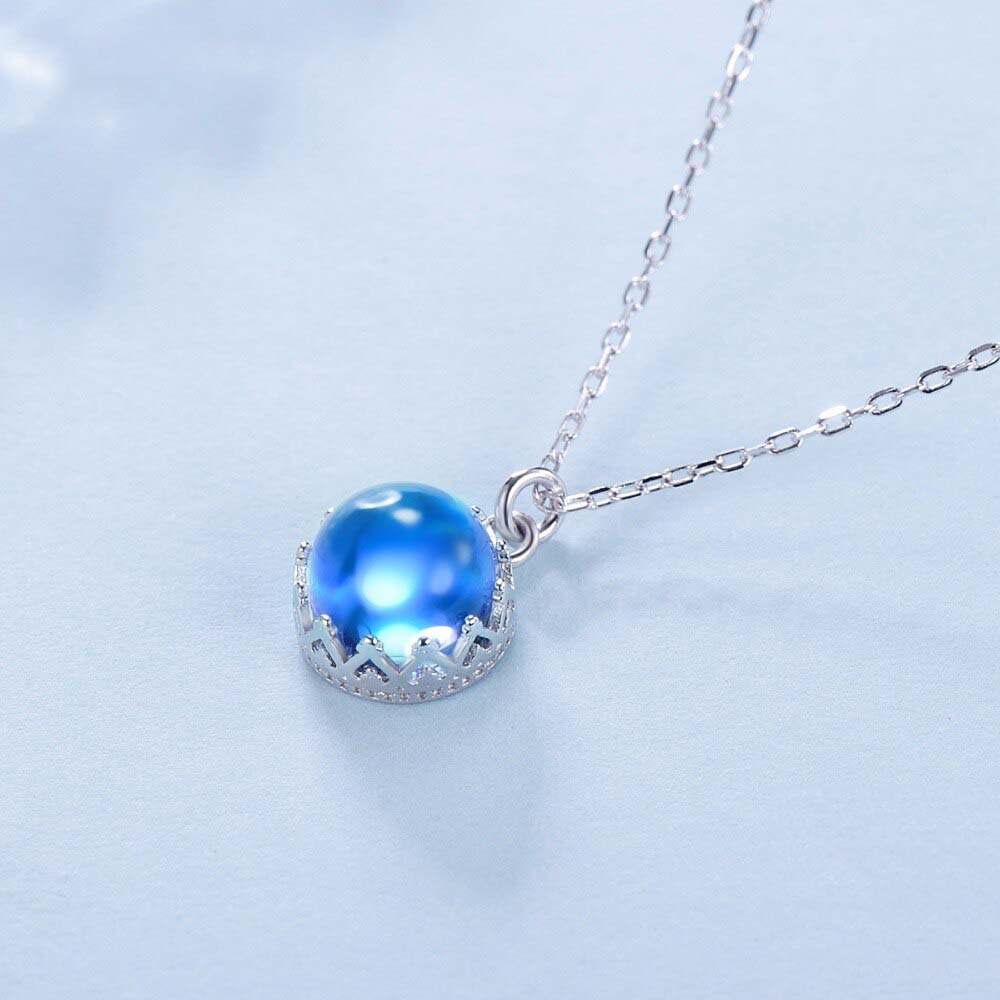 Crystal Blue Crown Necklace - RawaJewels
