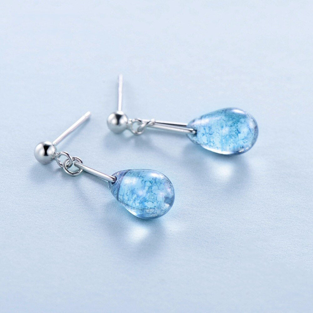Blue Crystal Sparkling Stud Earrings - RawaJewels