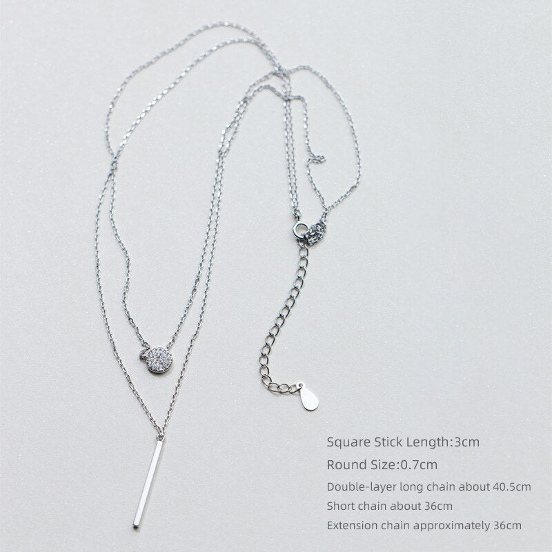 Circle Line Silver Necklace - RawaJewels