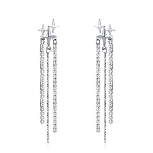 Star Tassel Drop Earrings - RawaJewels