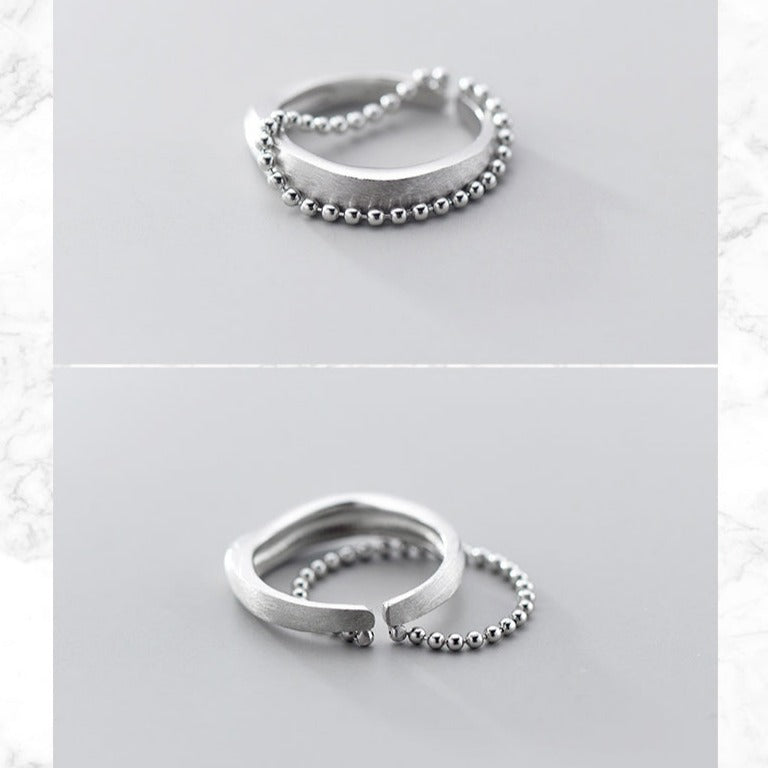 Line Chain Double Circle Ring