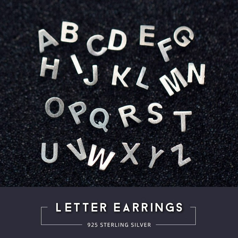 A-Z Letter Stud Earrings - RawaJewels