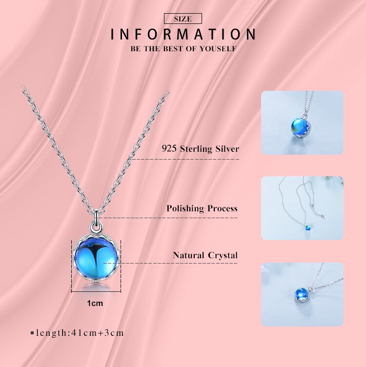 Crystal Blue Crown Necklace - RawaJewels