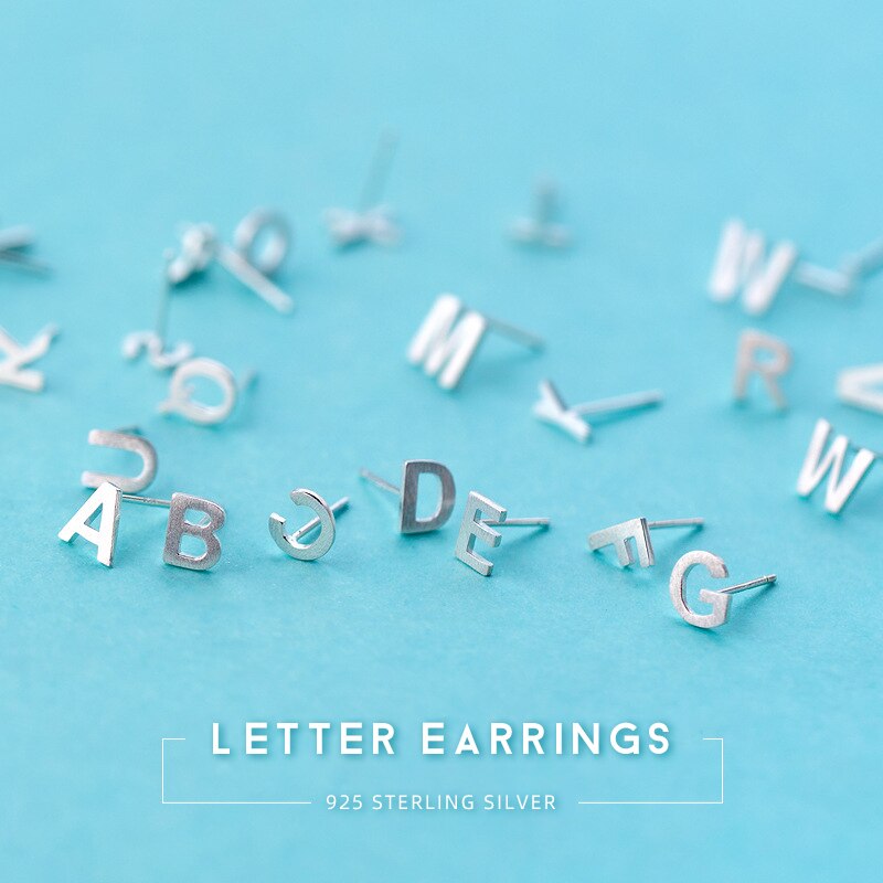 A-Z Letter Stud Earrings - RawaJewels