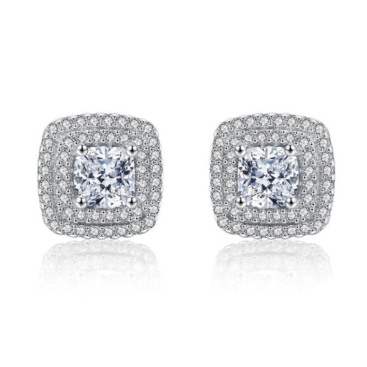 Luxury Cushion Stud Earrings - RawaJewels