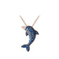 Blue Crystal Dolphin Necklace