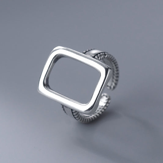 Empty Square Adjustable Ring - RawaJewels