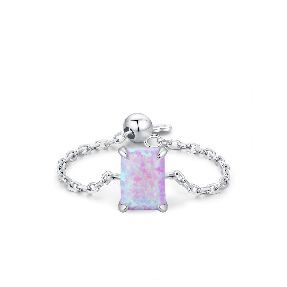 Colorful Opal Chain Ring