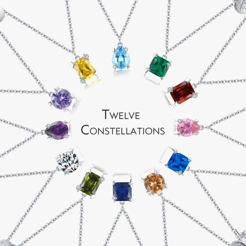 Twelve Constellation Necklaces with Stones - RawaJewels
