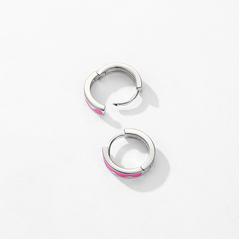 Pink Ripple Hoop Earrings - RawaJewels