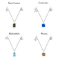 Twelve Constellation Necklaces with Stones - RawaJewels
