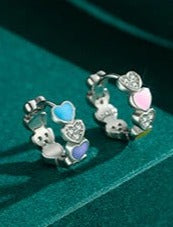Colorful Love Earring & Ring Jewelry Set - RawaJewels